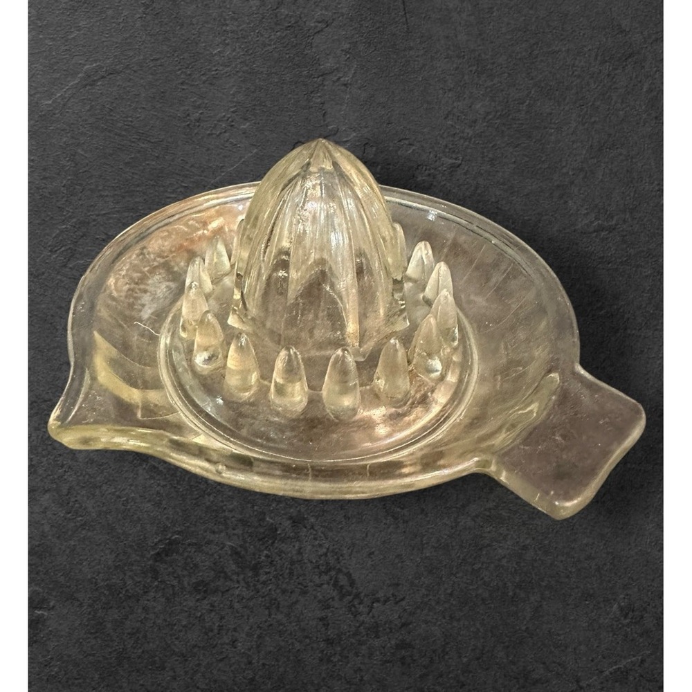 VINTAGE Reims France Clear Glass Juicer Reamer ORANGE LIMES‎ LEMONS L@@K Spikes